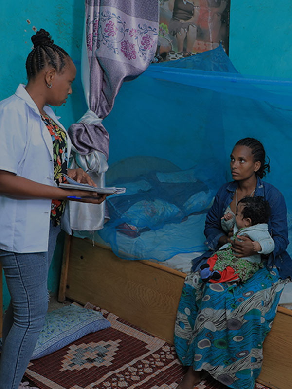 community health worker with her client